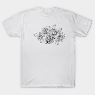 Rose Flower Drawing T-Shirt